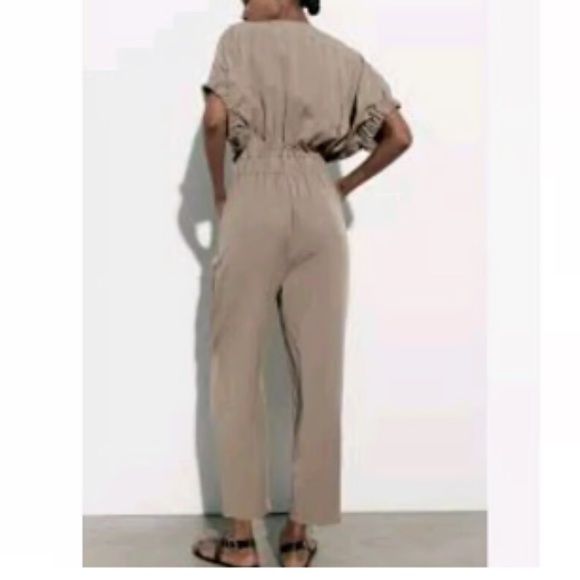 🌸Zara jumpsuit beige - Picture 3 of 5